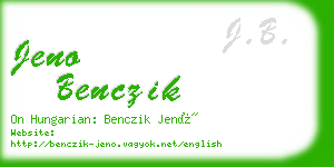 jeno benczik business card